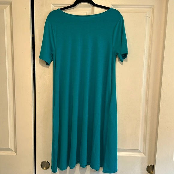 NWOT Allie Short Sleeve Jersey A-Line Blue Dress - Picture 2 of 7